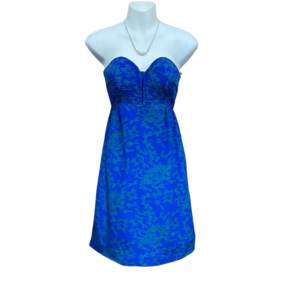 Anthropologie Maple silk mini dress strapless  Size 0 Dragonfly Brunch Wedding